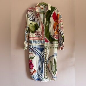 Farm Rio shirt dress beach cover up ** rare print**